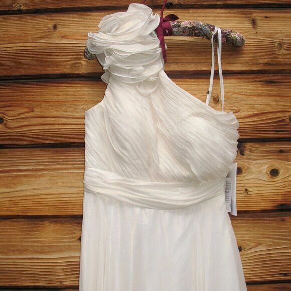 NWT Mac Duggal ROSETTE ONE SHOULDER TEA LENGTH DRESS - Picture 7 of 14